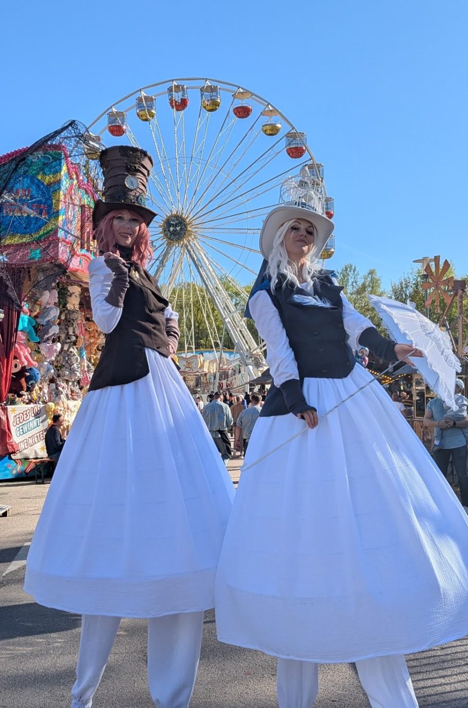 Nostalgie Künstler Walkact Stelzen Walking Act für Strassenfeste, Parkfeste, Jahrmarkt